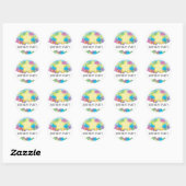 Rond Sticker de fête du 3e anniversaire (Feuille)