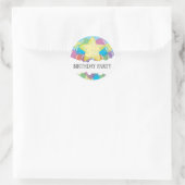 Rond Sticker de fête du 3e anniversaire (Sac)