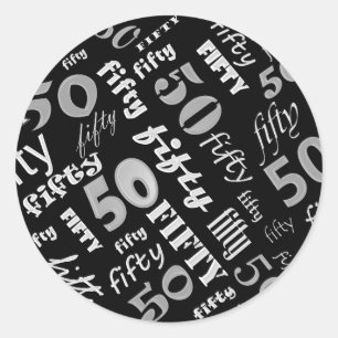 Rond Sticker de fête du 50e anniversaire