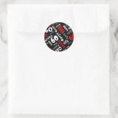 Rond Sticker de fête du 60e anniversaire (Sac)