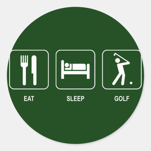Rond Sticker de golf de Sleep Eat (Devant)