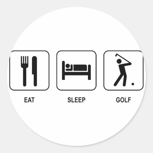 Rond Sticker de golf de Sleep Eat (Devant)
