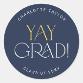 Rond Sticker de graduation de la marine moderne Fete Go (Devant)