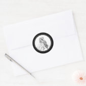 Rond Sticker de hibou de crayon (Enveloppe)