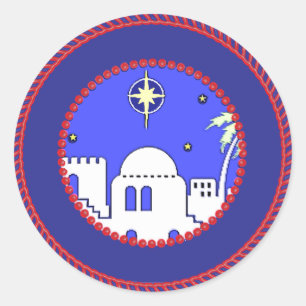 Rond Sticker de Jesse Tree Town de Bethlehem