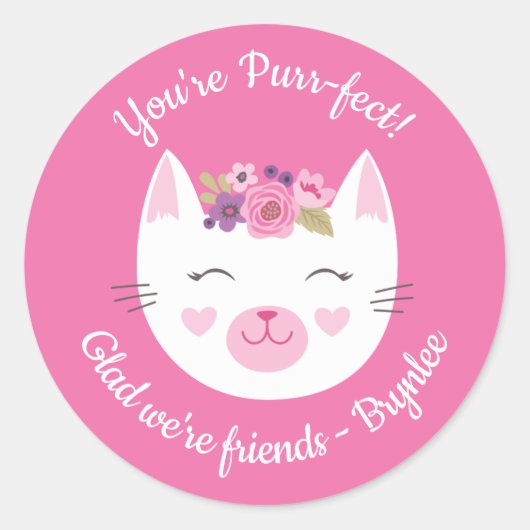 Rond Sticker de jour Kitty Valentines (Devant)