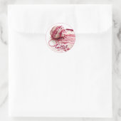 Rond Sticker de Knitter rose et blanc (Sac)