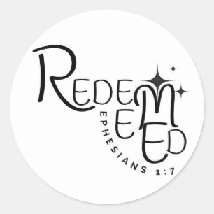 Rond Sticker de la Bible Chrétien Racheté