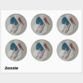 Rond Sticker de la cigogne dimensionnelle (Feuille)