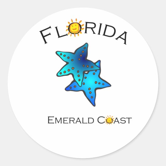 Rond Sticker de la côte d'Emeraude en Floride (Devant)