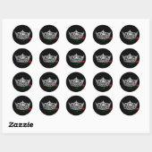 Rond Sticker de la couronne Pageant (Feuille)