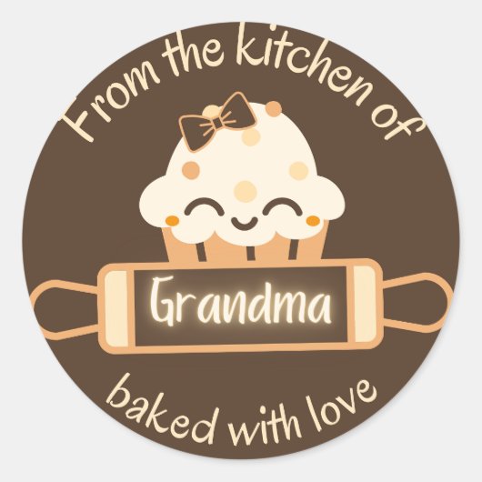 Rond Sticker "De la cuisine de Gramma" (Devant)