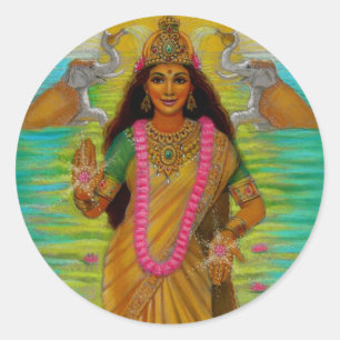 Rond Sticker de la déesse Lakshmi