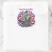 Rond Sticker de la fierté Weimeraner (Sac)