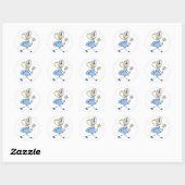 Rond Sticker de la Figure Angel Bleu (Feuille)
