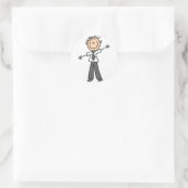 Rond Sticker de la figure de bâton papa (Sac)