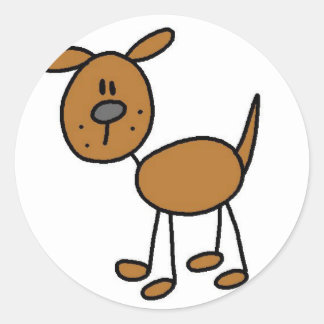 Rond Sticker de la figure de chien