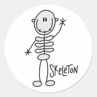 Rond Sticker de la figure de squelette d'Halloween