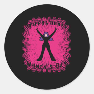 Rond Sticker de la Journée internationale de la femme