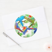 Rond Sticker de la Jungle de Macaw (Enveloppe)