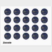 Rond Sticker de la Marine & Gold Snow Joy (Feuille)