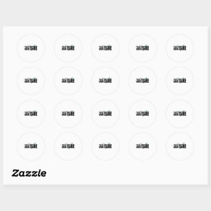 Rond Sticker de la nature noire blanche et verte