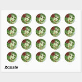 Rond Sticker de la nymphe de Poinsettia Holly (Feuille)