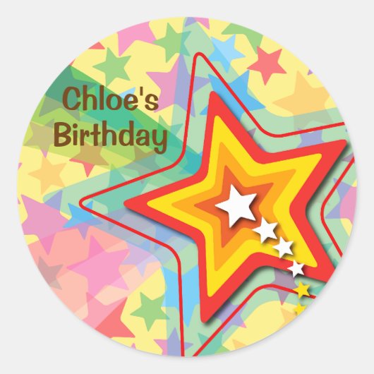 Rond Sticker de la partie Anniversaire de enfant de l'a (Devant)