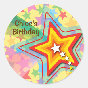 Rond Sticker de la partie Anniversaire de enfant de l'a