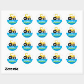 Rond Sticker de la partie Anniversaire de enfant du tra (Feuille)