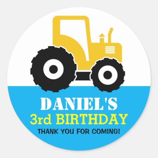 Rond Sticker de la partie Anniversaire de enfant du tra (Devant)