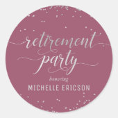 Rond Sticker de la partie de retraite élégant argent, r (Devant)