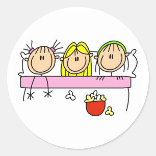 Rond Sticker de la partie de sciage de fille