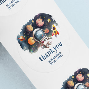Rond Sticker de la partie Merci des Planètes de l'extér