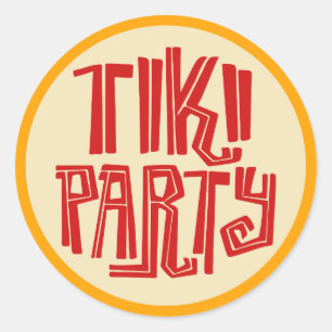Rond sticker de la partie tiki de plage mignonne