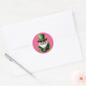 Rond Sticker de la Saint Patrick avec Leprechaun (Enveloppe)