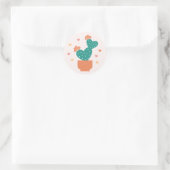 Rond Sticker de la Saint Valentin Cactus mignonne (Sac)