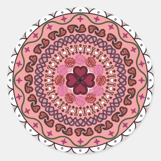 Rond Sticker de la Saint Valentin Lacy (Devant)