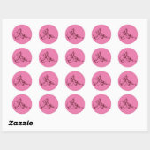 Rond Sticker de la Saint Valentin Pink Cupid Angel (Feuille)