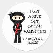 Rond Sticker de la Saint Valentin Red Ninja (Devant)