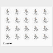 Rond Sticker de la silhouette de momie d'Halloween (Feuille)