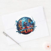 Rond Sticker de la vie marine (Enveloppe)