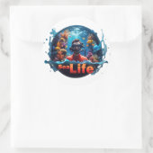 Rond Sticker de la vie marine (Sac)
