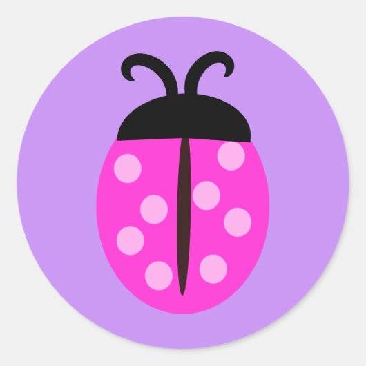 Rond Sticker de Ladybug rose (Devant)