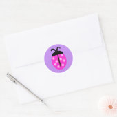 Rond Sticker de Ladybug rose (Enveloppe)