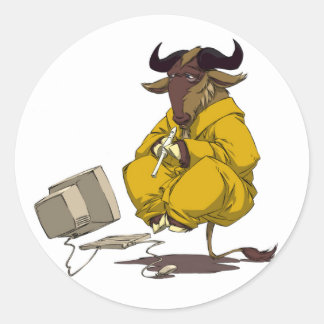 Rond Sticker de lévitation de la méditation GNU