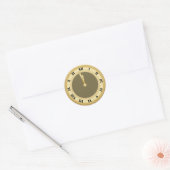 Rond Sticker de l'horloge de jour (Enveloppe)