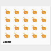 Rond Sticker de liger bondisseur de dessin mignon (Feuille)