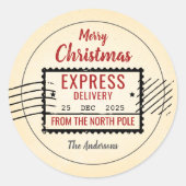 Rond Sticker de livraison spéciale Noël Vintage (Devant)