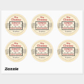 Rond Sticker de livraison spéciale Noël Vintage (Feuille)